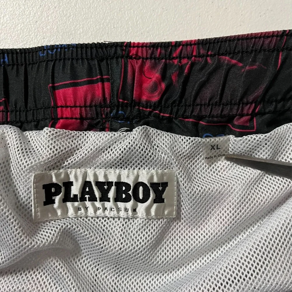Playboy by PacSun Swim Trunks Men's XL Multicolor‎ Mesh Lined Drawstring Logo 5